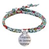 Bracelet Double Tour Lien Liberty et Médaille Toujours de Bonne Humeur Argent 925 - Multicolore - vue V1