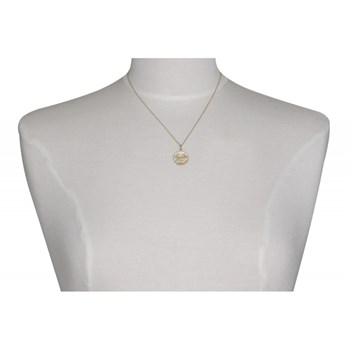 Collier Plaqué Or Médaille Martelée et Billes