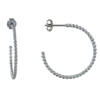 925 Sterling Silver Créoles de Billes Earrings