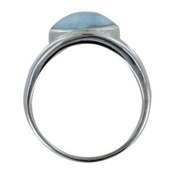 Bague Argent 925 Ovale de Larimar et d'Argent
