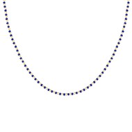 Collier Plaqué Or Perles Email Bleu