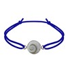 Bracelet Lien Elastique Oeil de Sainte Lucie Rond Argent 925 - Bleu - vue V1