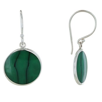 Boucles d'Oreilles Argent 925 Disques de Turquoise