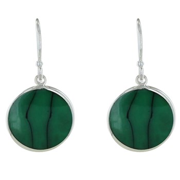 Boucles d'Oreilles Argent 925 Disques de Turquoise