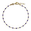 Bracelet Plaqué Or Billes et Petites Perles - Bleu - vue V1
