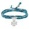 Bracelet Double Tour Lien Liberty et Trèfle Argent - Colors - Turquoise - vue V1