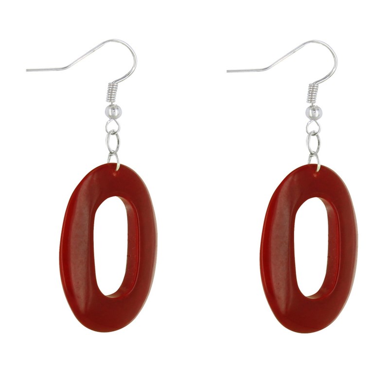 Boucles d'Oreilles Ovales de Tagua - vue 3