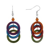 Boucles d'Oreilles Sol en Tagua Multicolore Eté