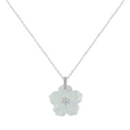 Collier Argent Fleur de Nacre - taille 45 cm