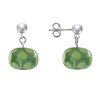 Boucles d'Oreilles en Verre Pois Vert - vue V1