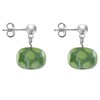 Boucles d'Oreilles en Verre Pois Vert - vue V3