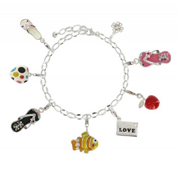 Bracelet Gourmette et Attache Charms Argent 925 - Classics - taille 20 cm
