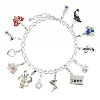 Bracelet Gourmette et Attache Charms Argent 925 - Classics - taille 20 cm