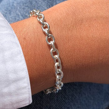 Bracelet Gourmette et Attache Charms Argent 925 - Classics - taille 20 cm