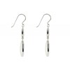 V Boucles d'Oreilles Argent Grosse et Petite Pastilles de Nacre Blanches - vue V2