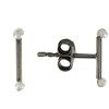 Boucles d'Oreilles Bâton en Argent 925 et ses 2 Diamants Blancs - vue V1