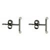 Boucles d'Oreilles Bâton en Argent 925 et ses 2 Diamants Blancs - vue V2