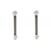 Boucles d'Oreilles Bâton en Argent 925 et ses 2 Diamants Blancs - vue V3