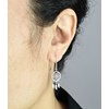 Boucles d'oreilles attrape-rêve perle bleu turquoise pendantes Argent 925 Rhodié - vue V2