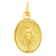 Médaille Brillaxis Vierge Miraculeuse or jaune 9k