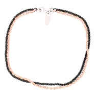 Bracelet Elden argent 925/1000 2 rangs noir/rose collection Catch the Rainbow