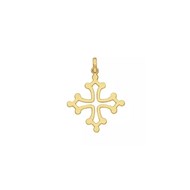 Pendentif croix du languedoc fil plat or 18 carats