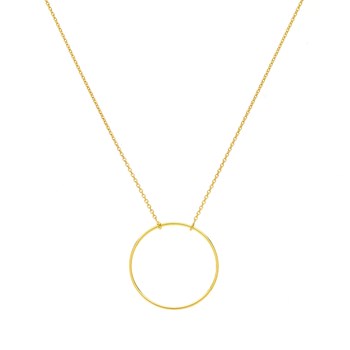 Collier cercle or jaune 18 carats 20 mm