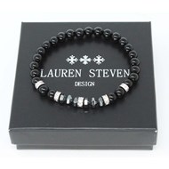 Bracelet Lauren Steven perles noires hématites