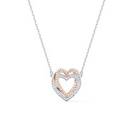 Collier Swarovski Infinity Double Coeur