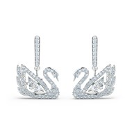 Boucles d'oreilles Swarovski Dancing Swan Blanc