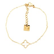 Bracelet Zag Bijoux trèfle nacre doré