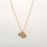 Collier Zag doré coeur étoile