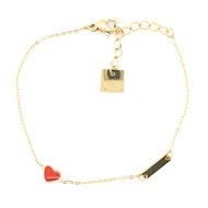 Bracelet Zag Bijoux Coeur émaillé rouge