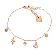 Bracelet Zag bijoux pampilles éclair et coeur