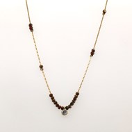 Collier Zag perles fumées et strass