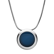 Collier Skagen Sea Glass rond bleu