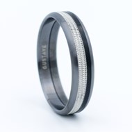 Bague Gustave Brossé Anthracite Anneaux Noir Losange
