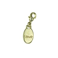 Breloque charm galet love doré SC Crystal