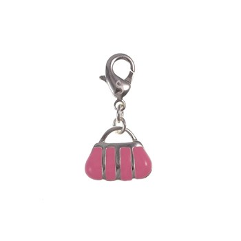 Pink handbag charm SC Crystal silver plated 3 microns