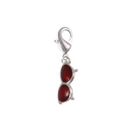 Charm lunette rouge SC Crystal plaqué argent 3 microns