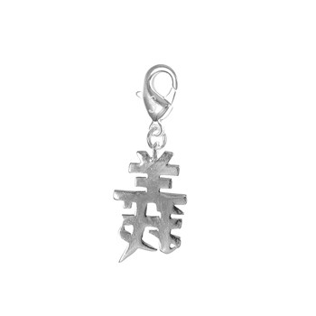 Charm Chinese sign SC Crystal silver plated 3 microns