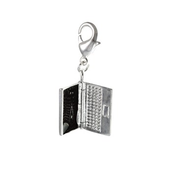 SC Crystal silver-plated 3-micron laptop charm