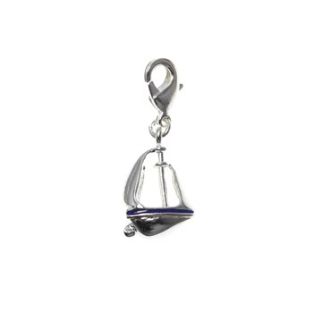 Charm bateau SC Crystal plaqué argent 3 microns