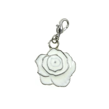Breloque charm fleur blanche SC Crystal