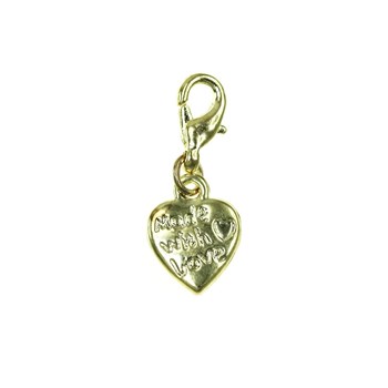 Bedel charm hart goud met liefde gemaakt SC Crystal