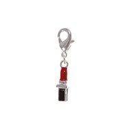 Charm rouge à lèvres SC Crystal plaqué argent 3 microns