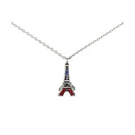 Collier Tour Eiffel tricolore Belle Paris made with crystal