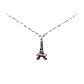 Collier Tour Eiffel tricolore Belle Paris made with crystal