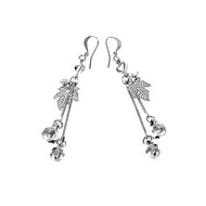 Boucles d'oreilles feuille argenté