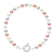 Bracelet Rang de Perles d'Eau Douce Rondes 6-7 mm Noires Prestige Argent 925